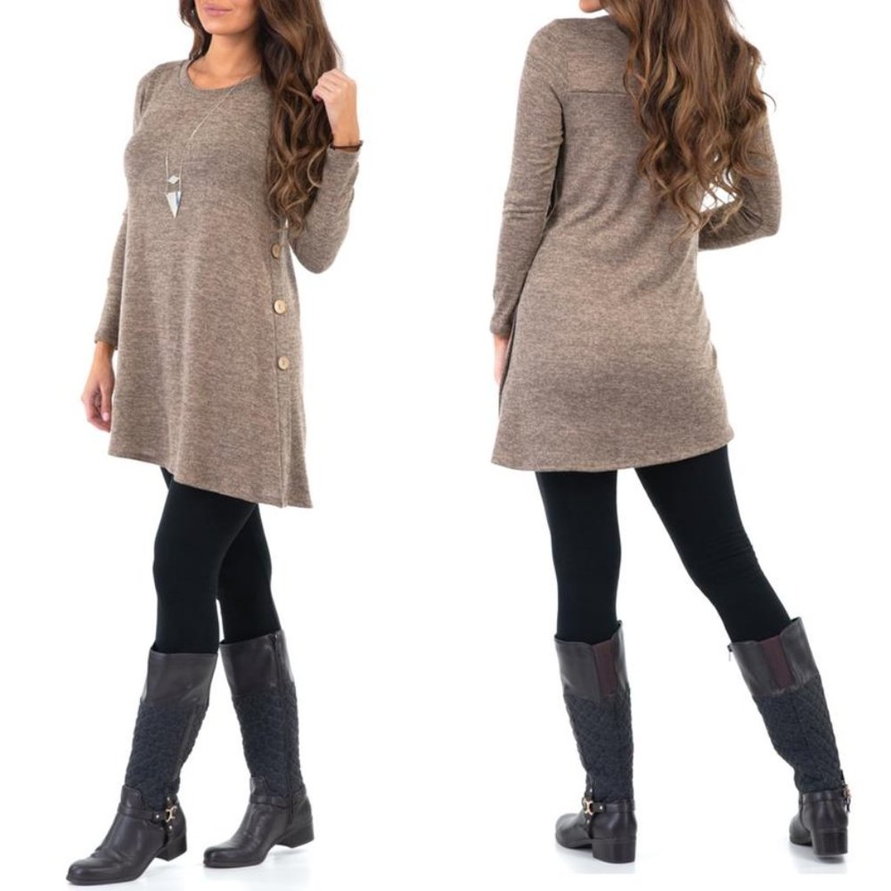 Assymetrical Hacci Tunic With Buttons